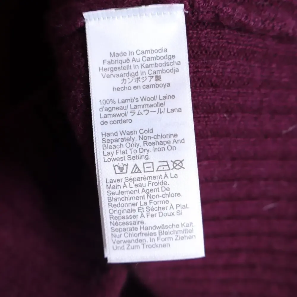 J. CREW Oversized Vintage Sweater Tee Darkstar Burgundy Wool Women's S